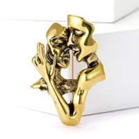 Nouvelle mode Vintage personnalité alliage baiser amoureux broche pour unisexe vacances cadeau de mariage