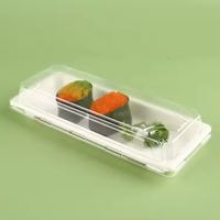 Plateau à sushi écologique en bagasse avec couvercle transparent pour la restauration – Emballage alimentaire recyclable