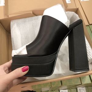 Escarpins con Parte Superior de Seda, Nuevo Diseño, Suela Gruesa de 14CM, Plataformas con Tacón Alto para Mujer - Product Image 5