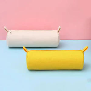 Casing pena bulat biru lucu Oxford, kantung pensil sederhana silinder tahan lama cetak kustom untuk hadiah Hari anak-anak - Product Image 6