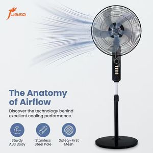 <span class=keywords><strong>Ventilateur</strong></span> sur pied mécanique 16 pouces, grille métallique et pales en plastique, faible taux de défaillance, idéal pour le commerce de détail - Product Image 2