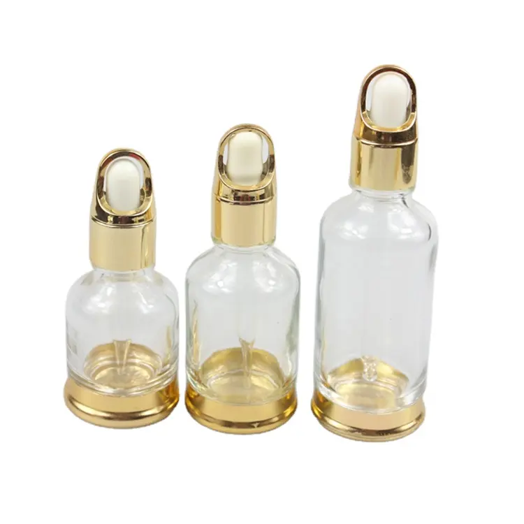 Flacon d'huile de parfum en verre vert, personnalisé, avec couvercles en métal or/argent, bouteille compte-gouttes de luxe pour utilisation des huiles essentielles, 10 ml