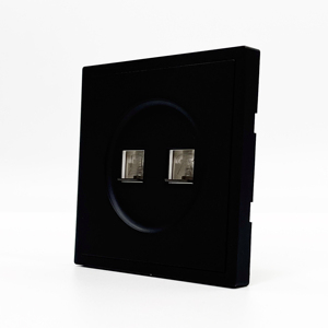 <span class=keywords><strong>Prise</strong></span> murale combinée pour réseau informatique et téléphone, avec panneau lisse en acier Q A6 et contacts en bronze phosphoreux - Product Image 3