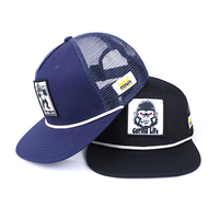 Qianzun fabricante 5 paneles estructurado bordado tejido parche Animal camionero sombrero personalizar cuerda camionero gorra