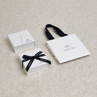 Boyang personnalisé Double porte ouverte emballage en papier écologique boîte-cadeau pour bijoux blanc avec ruban