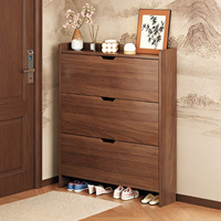 Armoire à chaussures en bois mélaminé brun de bonne qualité avec tiroirs, meubles de salon, grande capacité, design moderne