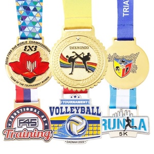 Medalla de premio de ganador de graduación en blanco de aleación de zinc personalizada Medalla de Grillo y alegría con cintas - Product Image 6