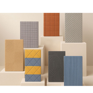 Paneles acústicos de poliéster de madera ignífugos modernos para interiores para sala de estar de <span class=keywords><strong>Hotel</strong></span> pasillo exterior gimnasio diseño de modelo 3D - Product Image 3