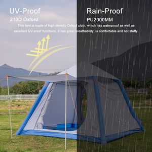 Carpa inflable para acampar, carpa grande de aire, refugio portátil inflable para exteriores, resistente a los rayos UV, impermeable, <span class=keywords><strong>casa</strong></span> familiar para glamping. - Product Image 4