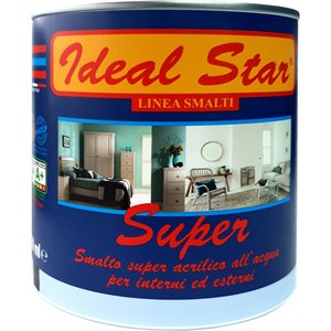 IDEAL STAR 'SUPER' Smalto a Base d'Acqua 0,750 lt - Bianco Opaco - Product Image 2