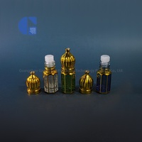 Manufaktur Guangzhou Octagon isi ulang 6ml 3ml 9ml kecil Dubai Emas Musk Roll on kaca botol parfum minyak esensial Mini