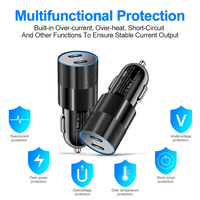 Chargeur de voiture USB C 40W, chargeur de voiture Type C PD 20W & PD 20W, adaptateur de charge rapide pour voiture, double port