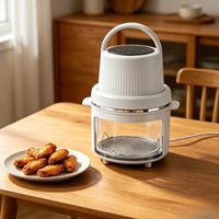 Friteuse à air portable avec deux zones de cuisson (chaud et basse température), mini-four à air chaud avec cœur de chauffage rapide, petite cuisinière sans huile