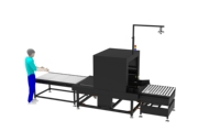 Système de tri intelligent par commande PLC, ligne de tri de colis pour entrepôt intelligent moderne, classification automatique des colis et convoyage.