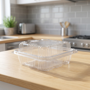 Crystal-clear PET Blister Hinge Box 250 ML / 8 OZ Capacity Eco-Friendly Recyclable Pack for Bakery <b>Sweet</b> Wholesale - Product Image 4