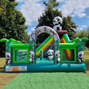 GMY Inflatables Panda Park Trampoline <span class=keywords><strong>gonflable</strong></span> pastel avec toboggan combiné <span class=keywords><strong>Aire</strong></span> <span class=keywords><strong>de</strong></span> <span class=keywords><strong>jeux</strong></span> pour bébés - Product Image 4