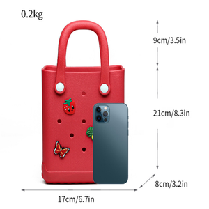 Nieuwe Mode Kleine Siliconen Rubber Waterdichte Diy Cartoon Decoratieve Bedels Tas Mini Zomer Handtas Meisje Eva Foam Strand Draagtas - Product Image 3