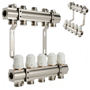 Collecteur en laiton DR1411 - Distribution et collecte efficaces des tuyaux <span class=keywords><strong>de</strong></span> chauffage au sol - Product Image 1