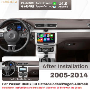 Autoradio Android 14 per <span class=keywords><strong>Passat</strong></span> <span class=keywords><strong>B7</strong></span>/B6/3C Estate/<span class=keywords><strong>Sedan</strong></span>/Wagon/Alltrack 2005-2014 con CarPlay Wireless, Schermo GPS e Lettore DVD 4G - Product Image 1