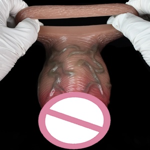Funda de Silicona para Pene FAAK, Extensible, Realista, Hueca, con Anillo Antideslizante, Juguetes Sexuales para Hombres, Alargador de Pene - Product Image 3