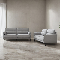 Conjunto de sofá de cuero doble/tres plazas personalizable moderno suministrado de fábrica para el hogar apartamento Villa escuela Hospital USO COMERCIAL