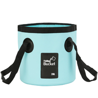 Seau pliable Speefish bleu ciel, seau à eau portable pliable pour la plage, le camping, la pêche, les activités de plein air, étanche et résistant