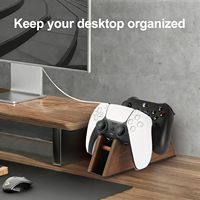 Support double pour manettes en bois massif pour Xbox Series X/S, Xbox One, PS5, Switch Pro – Cadeau pour Gamer Homme – Fabriqué en Chine