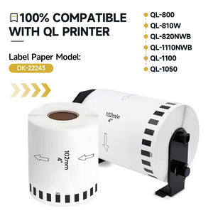 Papel de Etiquetas Térmicas Continuas Blancas de Repuesto Orison Compatible con DK-22243 DK-2243 de 4" x 100 Pies para <span class=keywords><strong>Impresora</strong></span> <span class=keywords><strong>QL</strong></span>-820nwb - Product Image 2