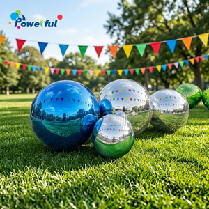 Boule miroir interactive géante argentée pour la décoration des centres commerciaux, publicité réfléchissante métallique, bâche en PVC gonflable - Product Image 1