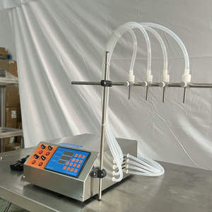 Machine de remplissage semi-automatique électrique 220 V à haute précision avec pompe à diaphragme à quatre têtes pour huile, sauce, vin, lait de soja (4, 5, 6 L) - Product Image 1