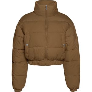FOXA Cropped Puffer Jacket Women Winter Warm Zip Up <b>Quilted</b> Down Coat Full Sleeve Windproof - Product Image 1