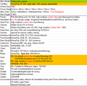 Vélo de route en fibre de carbone avec roues en carbone 700C et freins à disque hydrauliques pour hommes et femmes, idéal pour la ville - Product Image 5