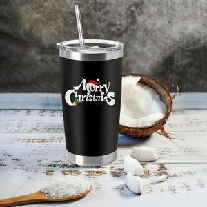 Customized 20oz Insulated Stainless Steel Double Wall Vacuum Travel Tumbler Cup with Lid and Straw <b>for</b> Cold & <b>Hot</b> <b>Drinks</b> - Product Image 1