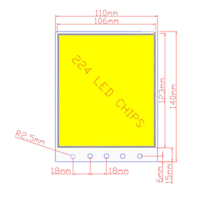 Puce LED COB haute luminosité 140x110mm 12V 50W, lampe de travail haute puissance, couleur 2700K-6500K, indice de protection IP20, 110lm/W - Product Image 5