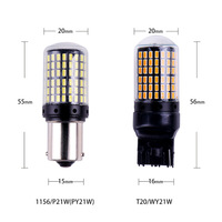 Nouveau 12V/24V LED DRL frein et feu de recul T20/WY21W avec 144 perles de lampe clignote voiture 1156/P21W 7440 accessoire