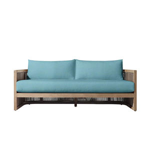 Ensemble de canapés d'extérieur modernes en teck Chaise de loisirs simple avec rotin nordique imperméable pour cour, jardin et terrasse - Product Image 6