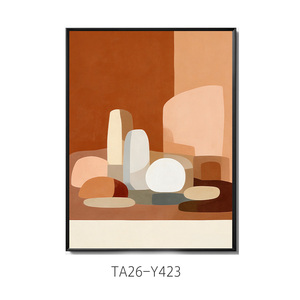 Tableau mural sur toile avec figurine minimaliste et <span class=keywords><strong>cactus</strong></span>, décoration intérieure bohème aux tons Morandi pour salon - Product Image 6