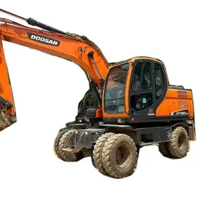 Rubber tyre 15 ton used excavator for sale Doosan DX150W DX150W-9 DH150W-7 wheeled digger excavators