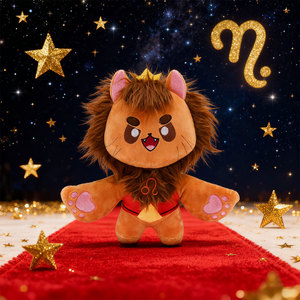 Mascotte de personnage personnalisée, adorable peluche Leo du zodiaque, adorable lion en peluche unisexe pour cadeaux - Product Image 2