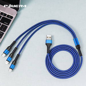 Power4 del teléfono móvil del envío <span class=keywords><strong>gratis</strong></span> cargador de <span class=keywords><strong>Cable</strong></span> 3 en 1 de carga rápida <span class=keywords><strong>Cable</strong></span> de datos Micro USB trenzado de Nylon - Product Image 5