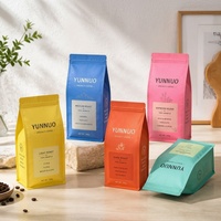 Sacs à café personnalisés avec logo imprimé, anti-odeur, 12 oz, scellés sur huit côtés, avec valve et fermeture éclair