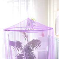 Moustiquaire Conique Pliée Simple et Colorée Violette pour Lit Adulte et Bébé