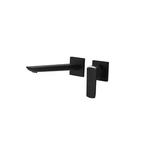 Black Modern Design Single Handle Cold And Hot Switch Wall Mounted Bathroom Concealed Basin Washroom Lavatory Faucets Mixer