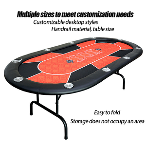 10-persoons opvouwbare Texas Hold'em pokertafel met dealer- en roestvrijstalen bekerhouders, opklapbare poten en kaartspelbord. - Product Image 2