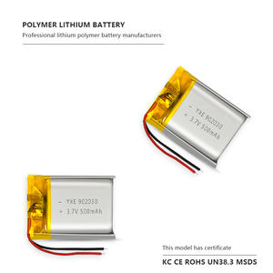 YXE Source Factory 3,7 V/500mAh 902030 Venta al por mayor Bolsa recargable de alta seguridad Baterías de estado semisólido UN38.3 Certificado 12 - Product Image 6