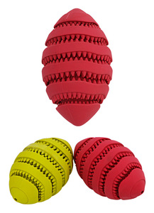 Juguete Masticable Ecológico para Perros, <span class=keywords><strong>Precio</strong></span> de Fábrica, Pelota de Goma Natural con Forma de Balón de Fútbol, Resistente a Mordidas, Limpieza Dental, Juguete Interactivo con Compartimento Oculto - Product Image 2