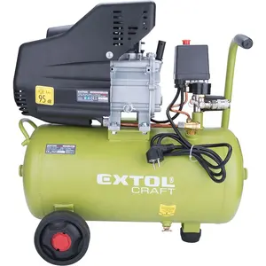 418201 EXTOL 24L Household Single Piston Air Compressor with Second Pressure Gauge And Undercarriage Wheels