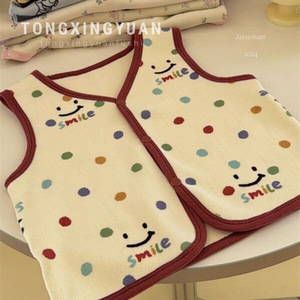 Child Star Circle Kids Fleece Vest Thick Warm Autumn Winter Boys Girls Baby Tops With Smile Pattern - Product Image 1