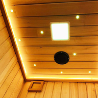 Kaca Sauna panorama buatan tangan 3 orang, kualitas Artisan, Hemlock & isolasi, harga grosir