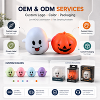 Jouet Squishy Citrouille Fantôme d'Halloween en TPR à Remontée Lente, Anti-Stress, Cadeau pour Fête